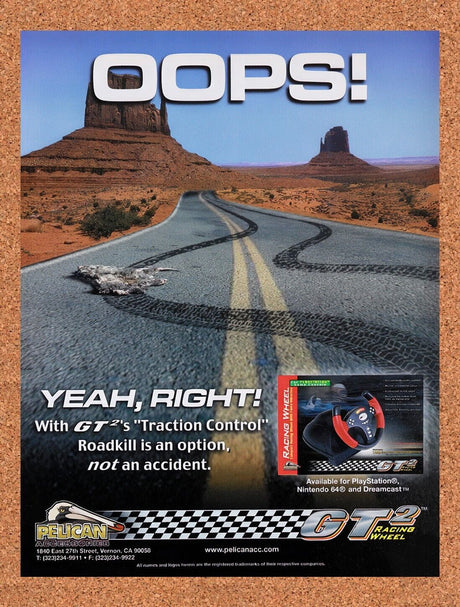 1999 Pelican PS1 Racing Wheel Original Advertisement / Retro Wall Art v2