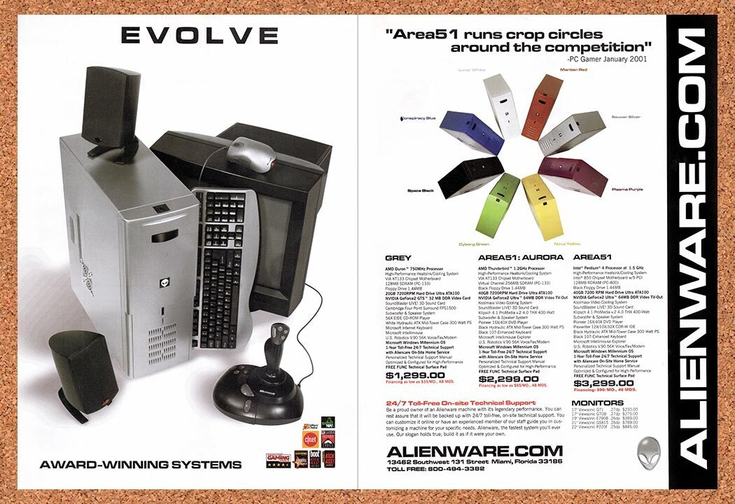 2001 Alienware Evolve Area-51 Original Advertisement / Retro Promo v7