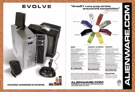 2001 Alienware Evolve Area-51 Original Advertisement / Retro Promo v7