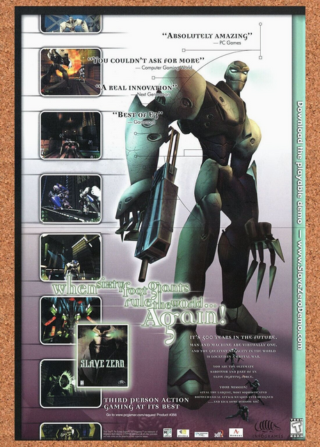 Slave Zero PC Original 1999 Ad Print Authentic Shooter Video Game Promo