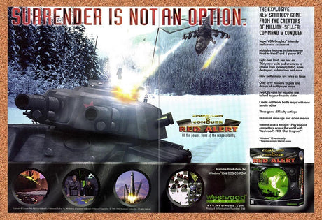 1996 Red Alert PC Original Advertisement / Retro Promo v3