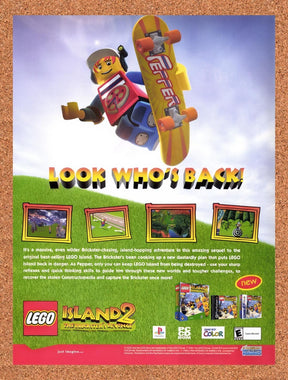 2001 Lego Island 2 The Bricksters Revenge PS1 Original Advertisement / Promo v1