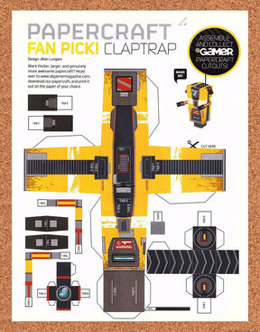 Borderlands PaperCraft Original 2013 Ad Authentic Video Game Claptrap Promo