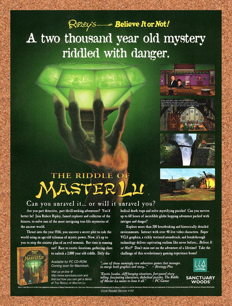 1996 The Riddle Of Master Lu PC Original Advertisement / Retro Wall Art v1