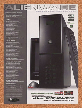 Alienware PC Original 2002 Ad Authentic Performance Gaming Retro Tech Promo