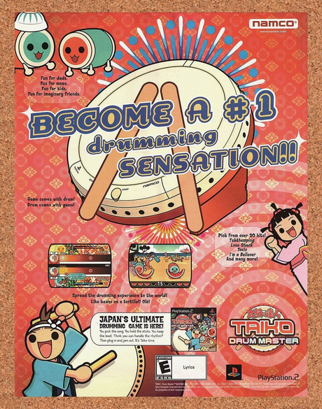 Original 2004 Taiko Drum Master PS2 Vintage Ad - Video Game Promo Wall Art