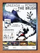 Epic Mickey Wii Original 2006 Ad Authentic Disney Nintendo Video Game Promo