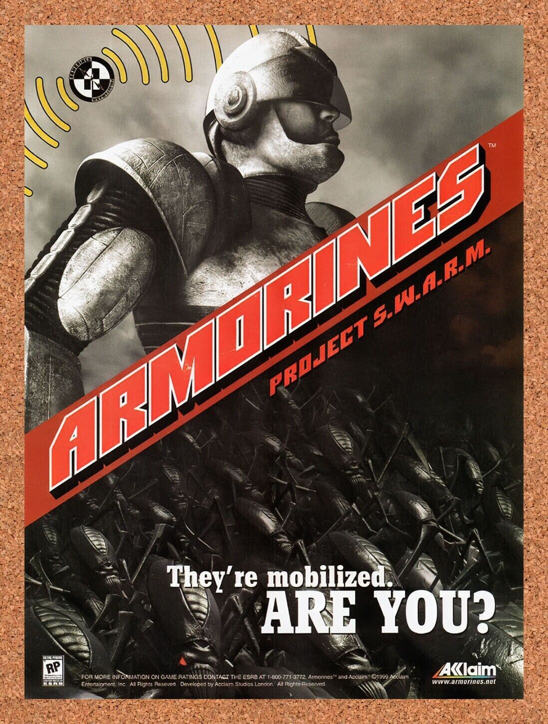 1999 Armorines Project SWARM N64 Original Advertisement / Retro Wall Art v2