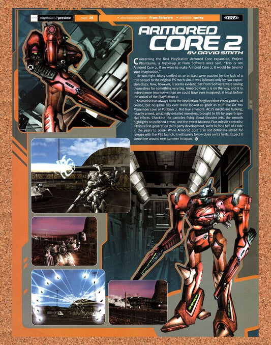 Armored Core 2 PS2 Original 2001 Vintage Ad - Video Game Review Promo