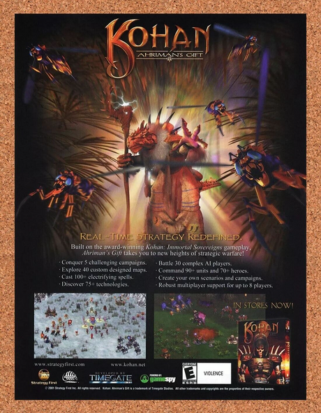 Kohan Ahriman's Gift PC Original 2004 Ad Authentic RTS RPG Video Game Promo v1