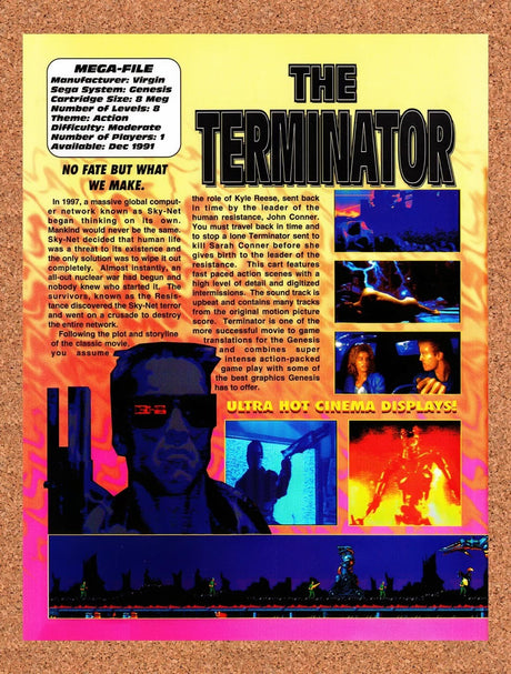 1991 Terminator Genesis Original Advertisement / Retro Promo vr3
