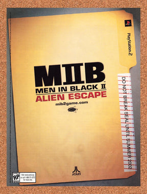 2002 Men In Black MIB II Alien Escape PS2 Original Advertisement / Promo v1