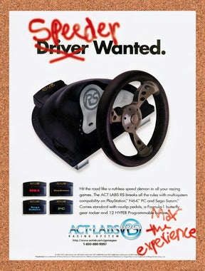 1997 Act Labs RS Programmable Racing Wheel Original Advertisement / Promo v2