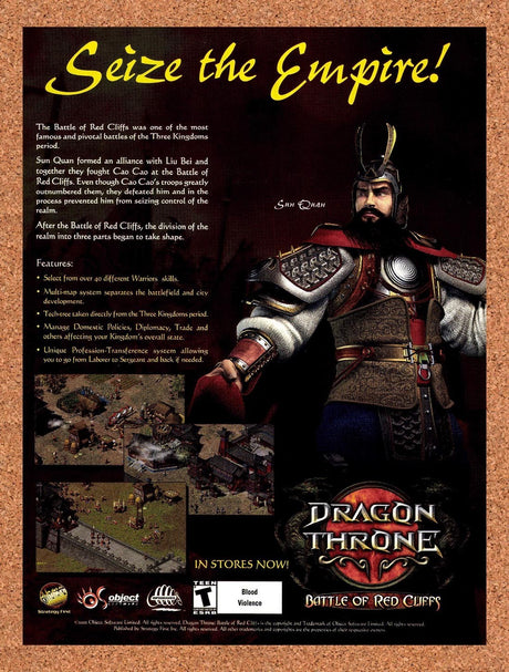 2002 Dragon Throne Battle Of Red Chiefs PC Original Advertisement / Promo v2
