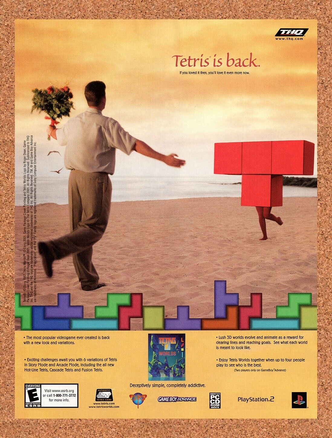 2002 Tetris Worlds PS2 Original Advertisement / Retro Wall Art v1