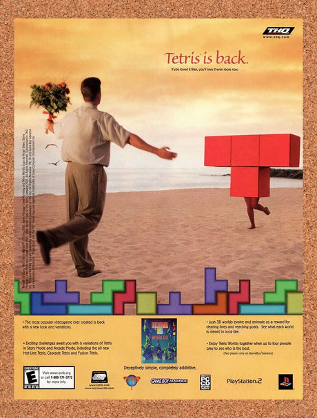 2002 Tetris Worlds PS2 Original Advertisement / Retro Wall Art v1