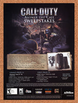 Call Of Duty PC Original 2005 Ad Authentic Activision Video Game Sweepstakes