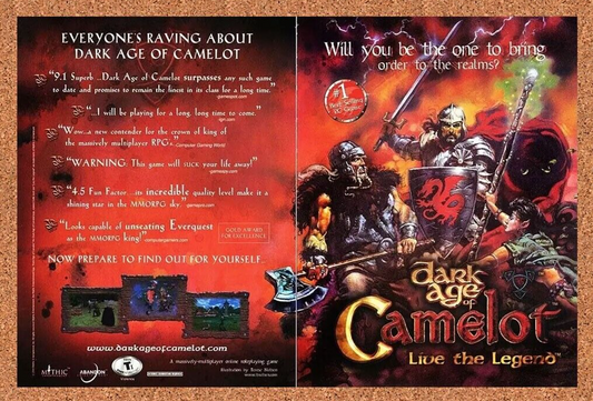 Dark Age of Camelot PC Original 2001 Ad Authentic Computer Game Promo