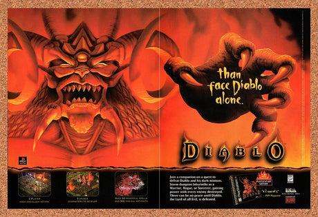 1998 Diablo PS1 Original Advertisement / Retro Wall Art v4