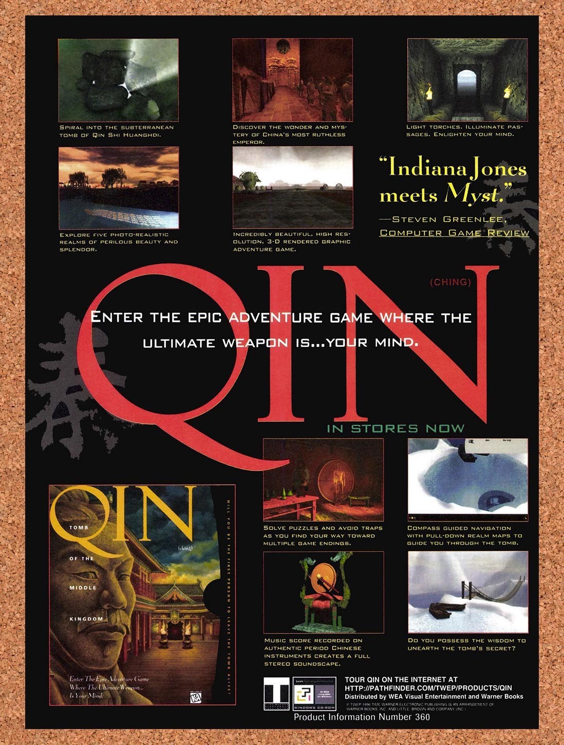 1996 Qin Tomb Of The Middle Kingdom PC Original Advertisement / Retro Promo v1