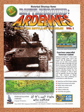 1995 Battleground Ardennes Vol 1 PC Original Advertisement / Retro Wall Art v1