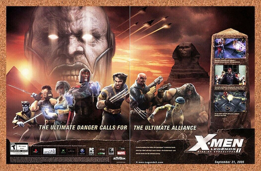 X-Men Legends 2 PS2 II Original 2005 Ad Authentic Marvel Video Game Promo