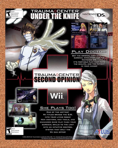 2007 Trauma Center Nintendo DS Games Original Advertisement / Retro Promo v1