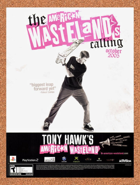 2005 Tony Hawk's American Wasteland Xbox Original Advertisement / Retro Promo v3