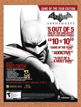 2012 Batman Arkham City Xbox 360 Original Advertisement / Retro Wall Art v1