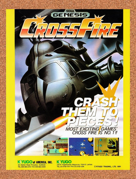 1991 Crossfire Genesis Original Advertisement / Retro Promo v1