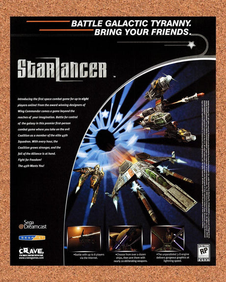 2000 Starlancer Dreamcast Original Advertisement / Retro Promo v3