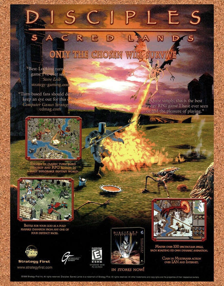 Disciples Sacred Lands PC Original 1999 Ad Authentic Video Game Promo v2