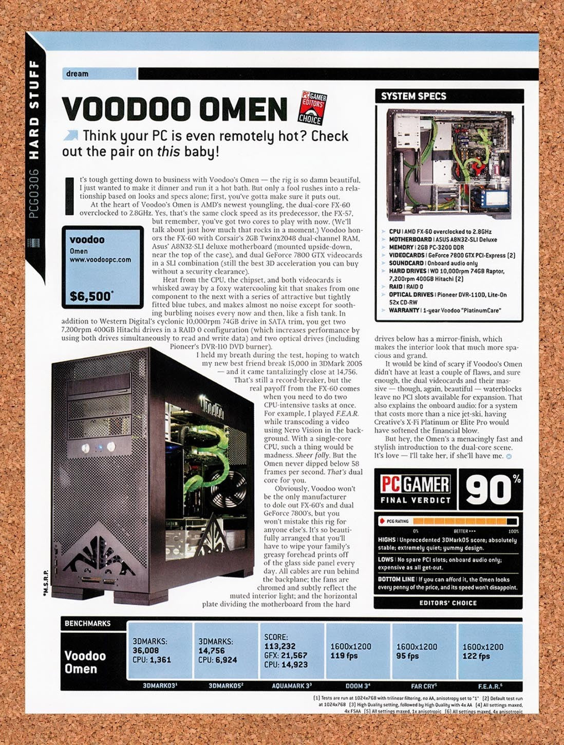 2006 VoodooPC Omen Original Advertisement / Retro Promo vr3