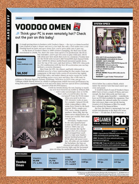 2006 VoodooPC Omen Original Advertisement / Retro Promo vr3