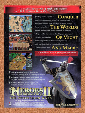 1997 Heroes Of Might And Magic II The Succession Wars PC Original Ad / Promo v2