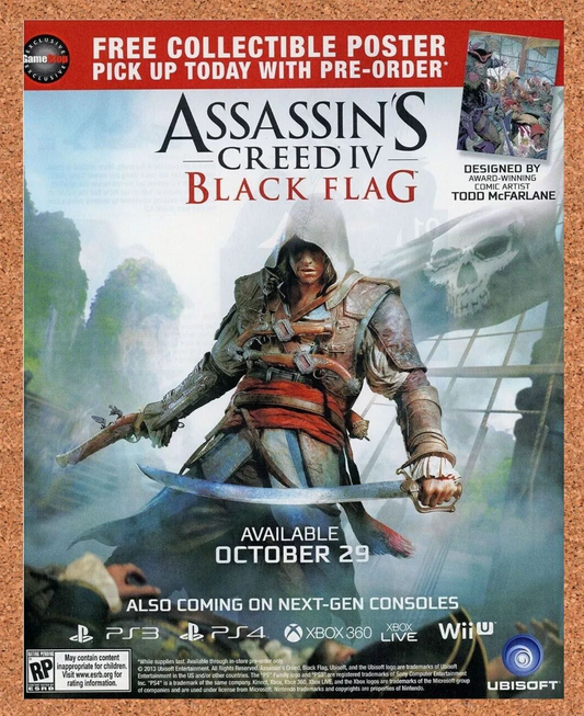 Assassin’s Creed 4 IV Black Flag Xbox Original 2012 Ad Authentic Game Promo