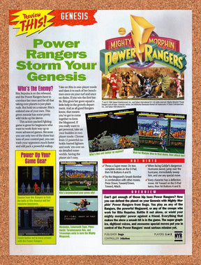 1994 Power Rangers Genesis Original Advertisement / Retro Promo vr4
