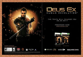 2011 Deus Ex Human Revolution Xbox 360 Original Advertisement / Retro Promo v2