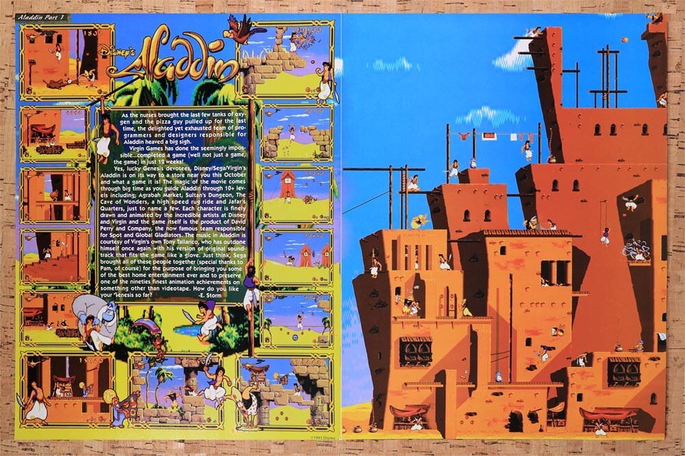 1993 Aladdin Genesis Original Advertisement / Retro Wall Art v3