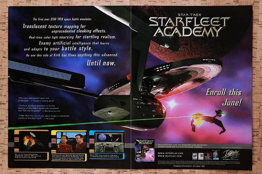 1996 Star Trek Starfleet Academy PC Original Advertisement / Retro Wall Art v3