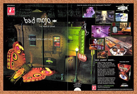 1996 Bad Mojo The Roach Game PC Original Advertisement / Retro Promo v5