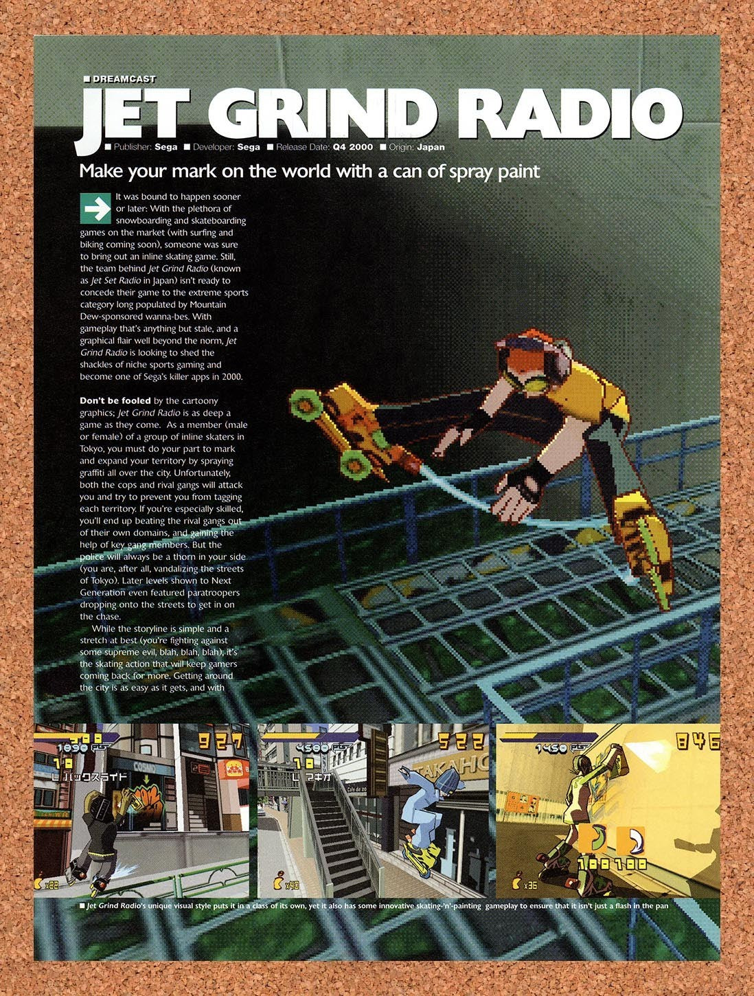 2000 Jet Grind Radio Dreamcast Original Advertisement / Retro Promo v2