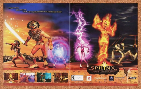 Sphinx The Cursed Mummy PS2 Original 2005 Ad Authentic THQ Video Game Promo