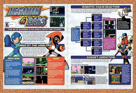 Mega Man & Bass GBA Original 2002 Vintage Ad - Video Game Review Promo