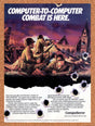 1989 CompuServe Computer-To-Computer Combat Original Ad / Retro Wall Art v1