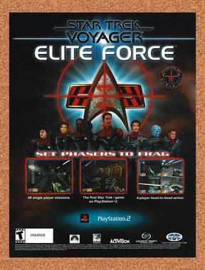 2002 Star Trek Voyager Elite Force 1 PS2 Original Advertisement / Retro Promo v4