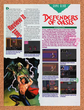 1992 Defenders Of Oasis Game Gear Original Advertisement / Retro Promo vr2