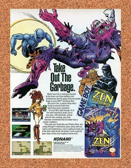 Zen Intergalactic Ninja Gameboy Original 1993 Ad Authentic Nintendo Promo