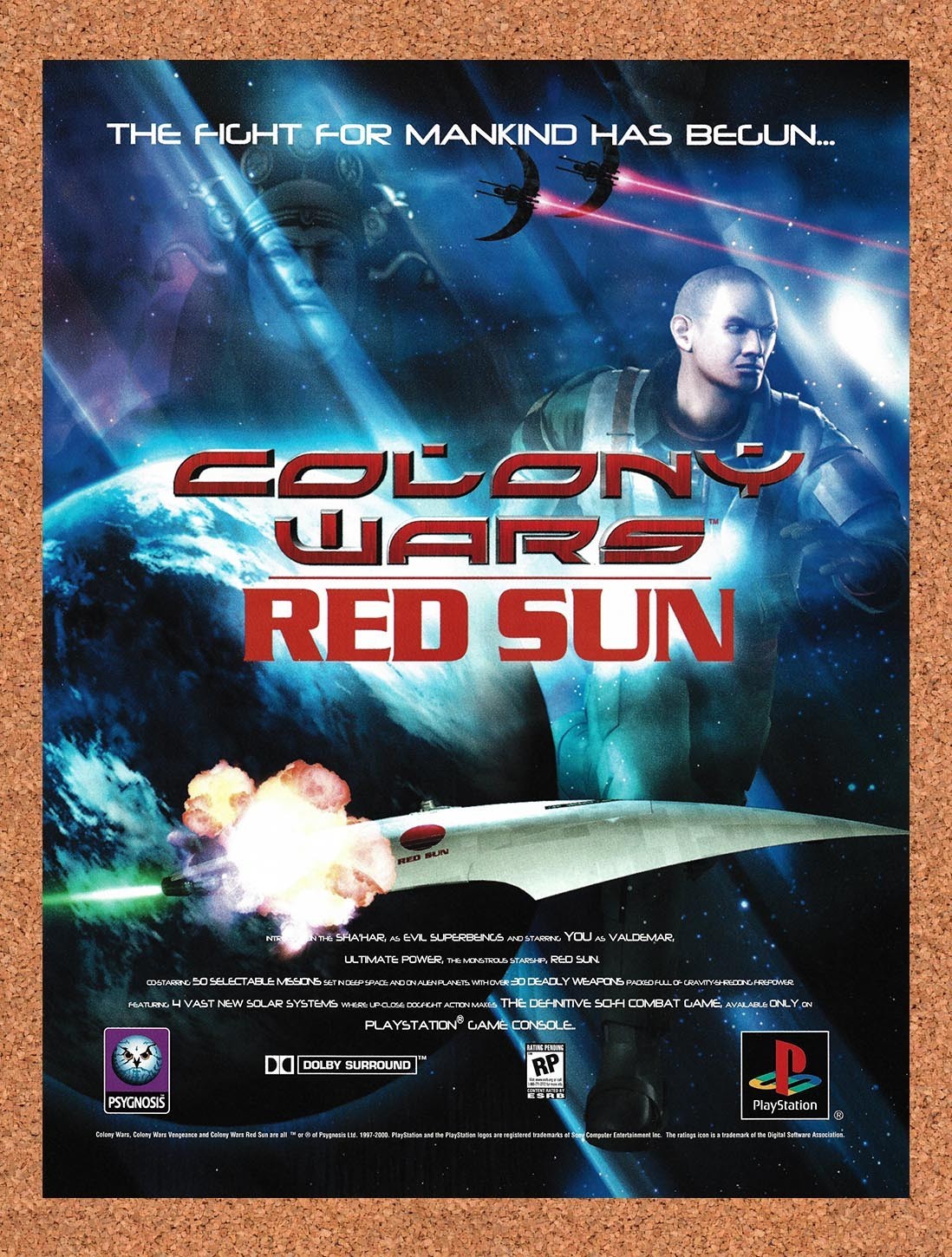 2000 Colony Wars Red Sun PS1 Original Advertisement / Retro Promo v1