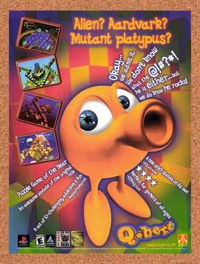2000 Q-Bert PS1 Original Advertisement / Retro Promo v1